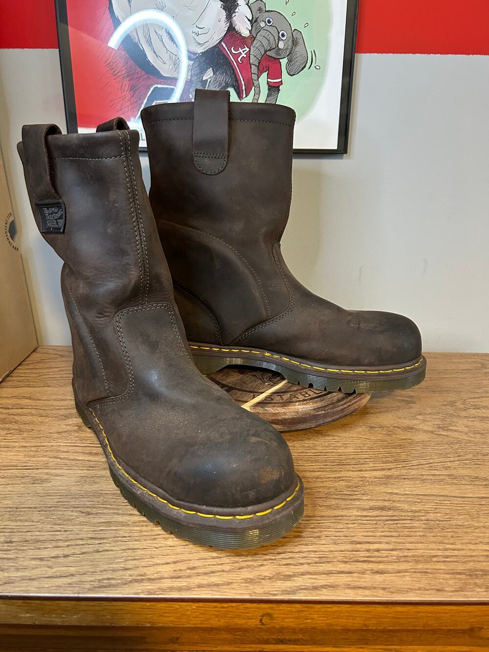 Dr Martens Brown Mid Calf Steel Toed Mens size 11/EU 45